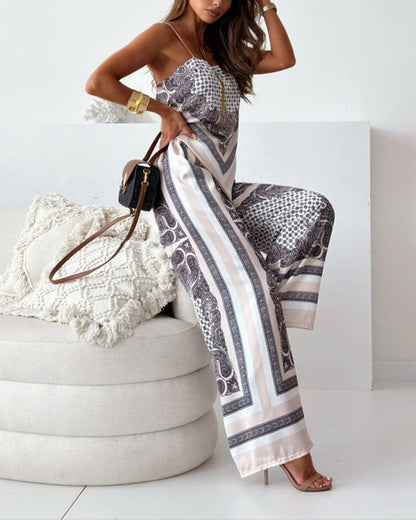 Printed Vest & Pants Two Piece Set