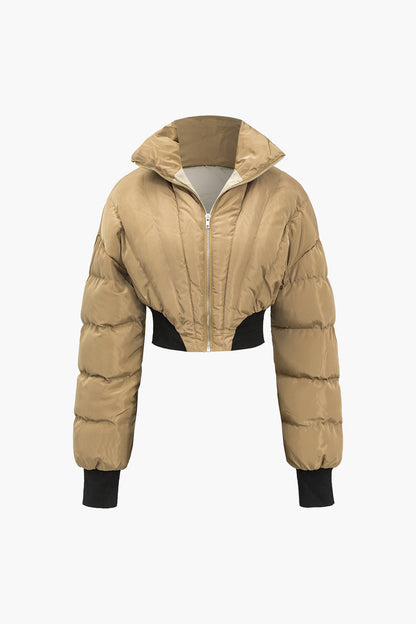 Stand Collar Crop Padded Puffer
