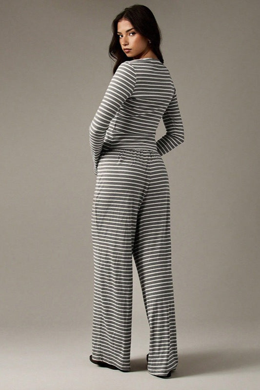| Stripe Button Cord Two Piece Set