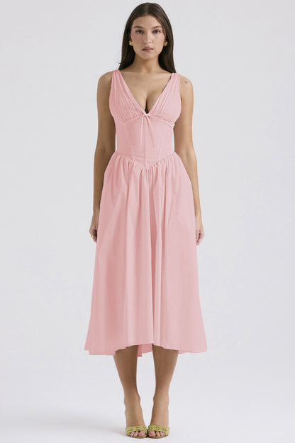 Pink cotton corset sundress