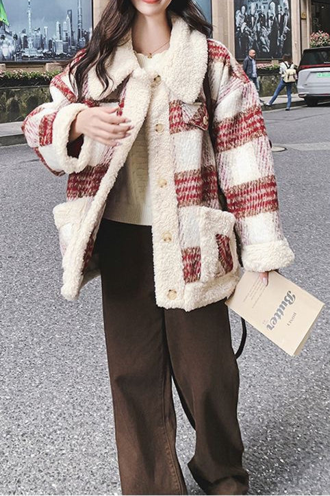 Plaid Sherpa Jacket