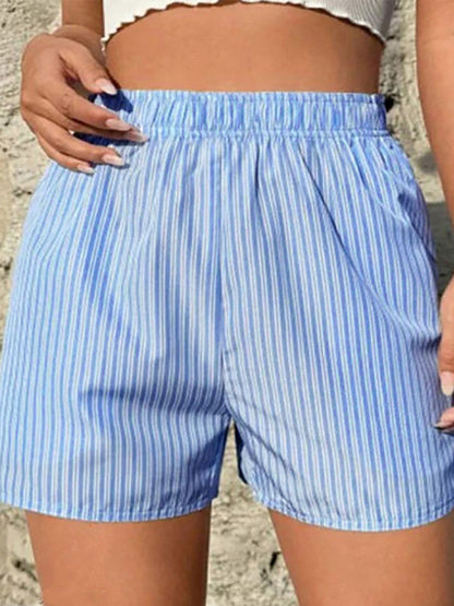 Casual Striped Print Shorts