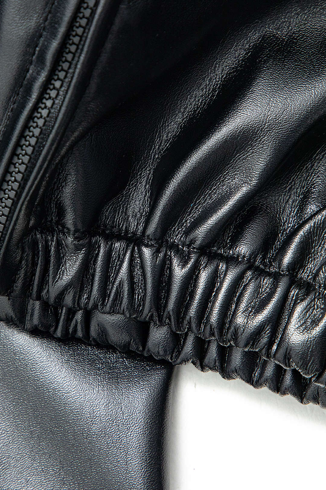 Faux Leather Cropped Hoodie Jacket