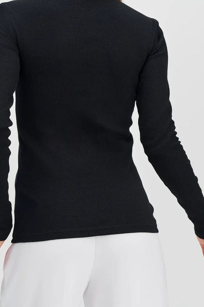 Turtleneck Ribbed Slim Knit Long Sleeve Base Layer