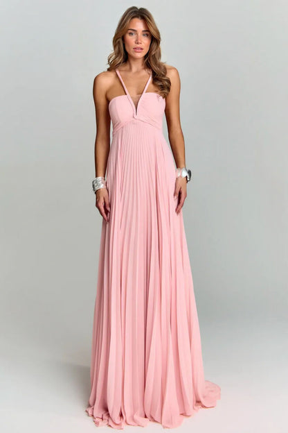 Elegant Off-Shoulder Ruched Woven-Neckline Party Maxi Dress