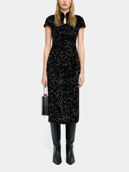 Exquisite Sequin Embellished Midi Dress