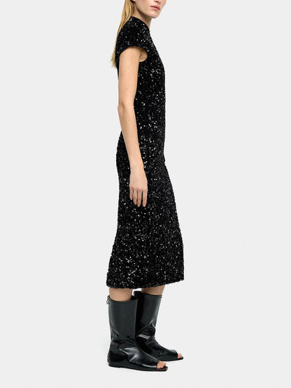 Exquisite Sequin Embellished Midi Dress