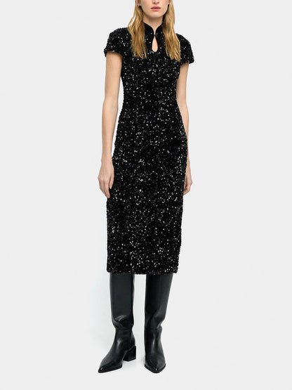 Exquisite Sequin Embellished Midi Dress