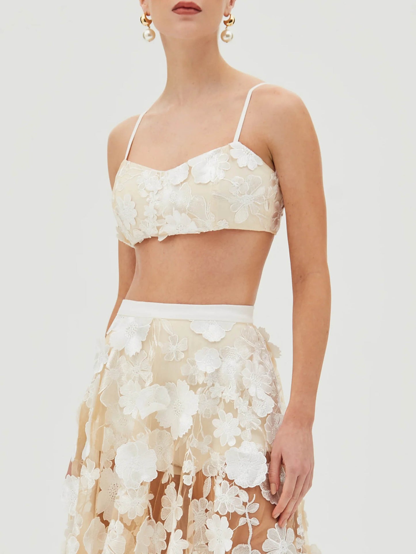 Exquisite Floral Embroidered Bralette Top