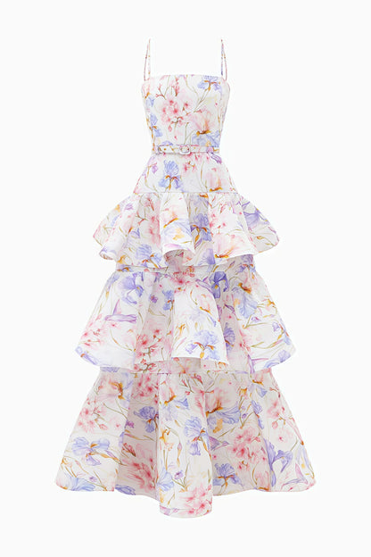 Mirkrt Strapless Floral Maxi Dress