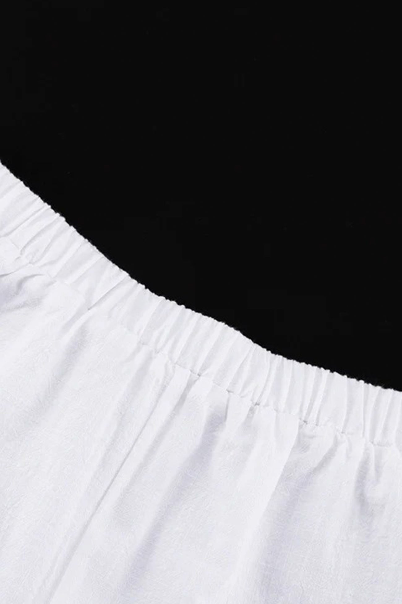 V-neck Lantern Sleeve Cotton Shirt Set