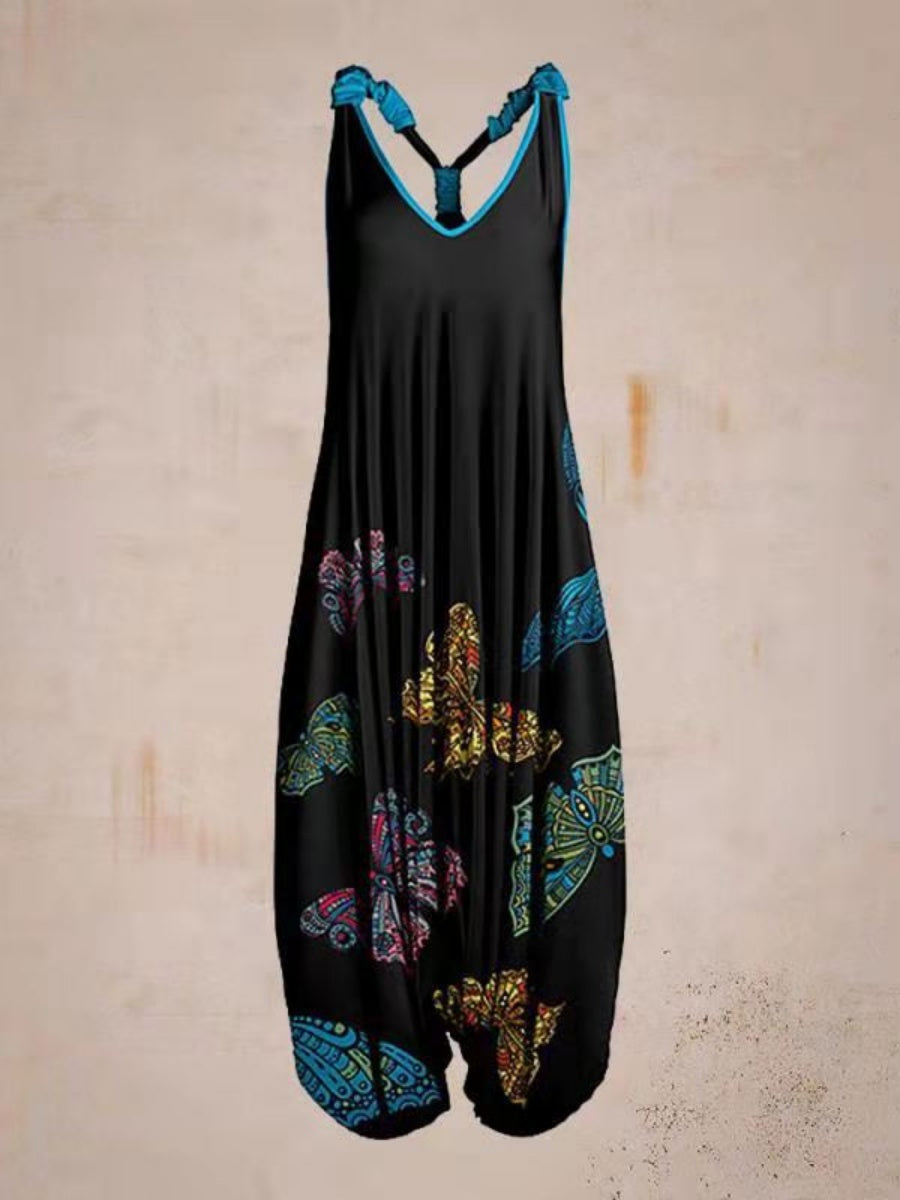 Printed Camisoles Loose-fit Jumpsuits