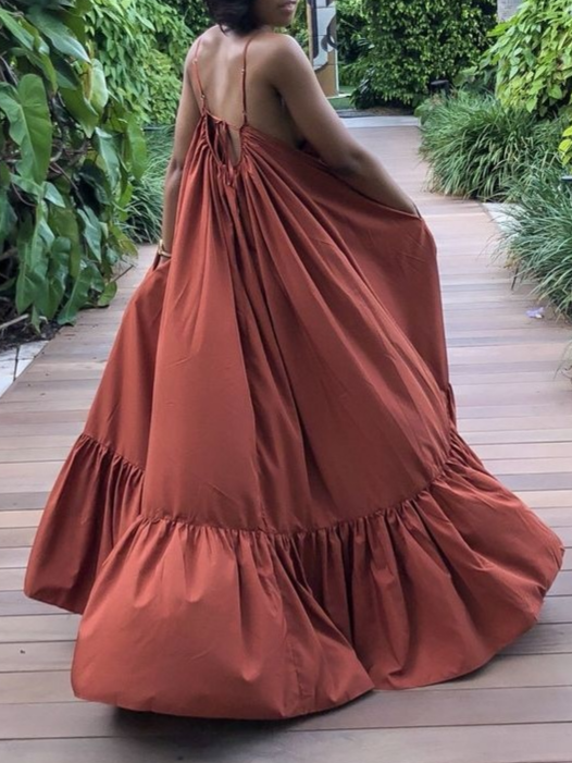 Sleeveless Halter Maxi Dress