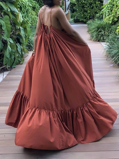 Sleeveless Halter Maxi Dress