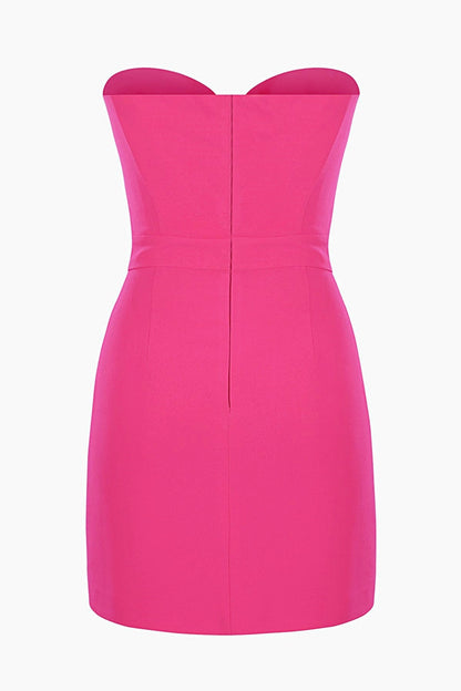Strapless Double Bow Cutout Bodycon Mini Dress