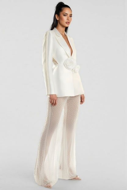 Kari 3D Flower Pearl Blazer