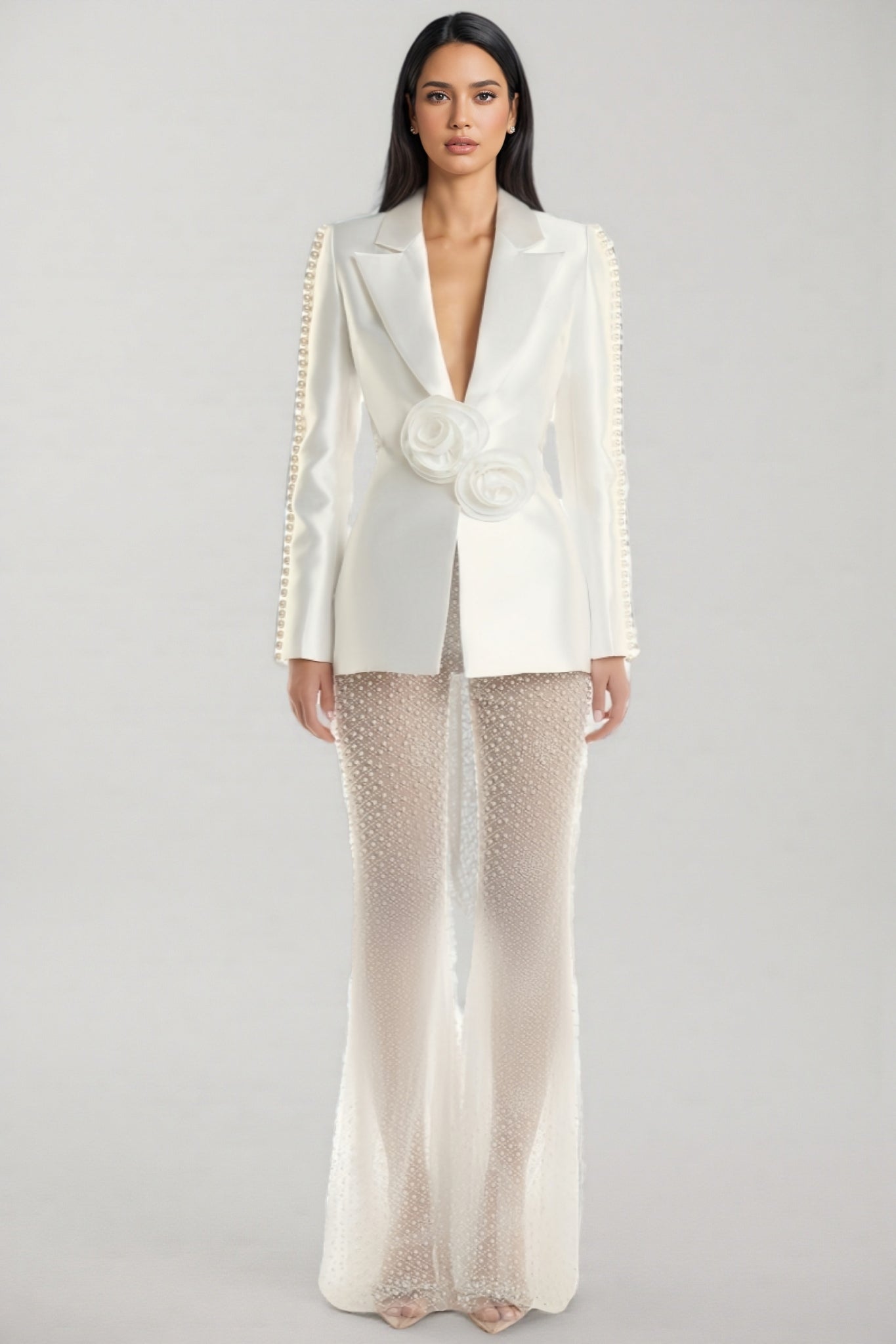 Becky Pearl Sequin Mesh Pants