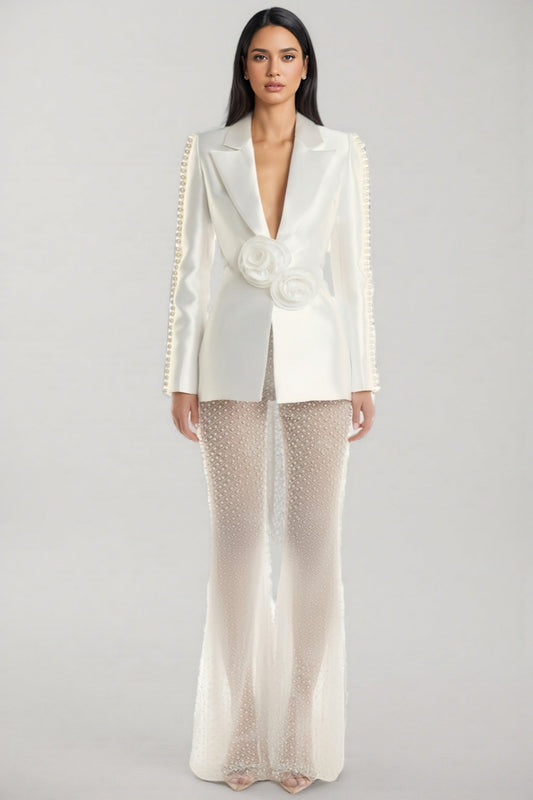 Kari 3D Flower Pearl Blazer