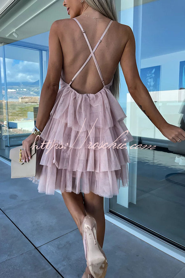 Forever My Love Tiered Tulle Mini Dress