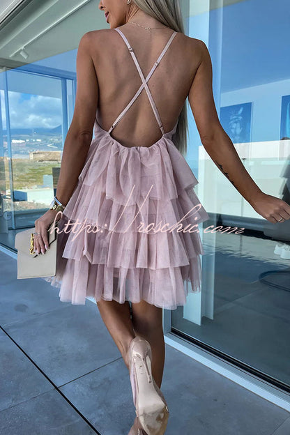 Forever My Love Tiered Tulle Mini Dress