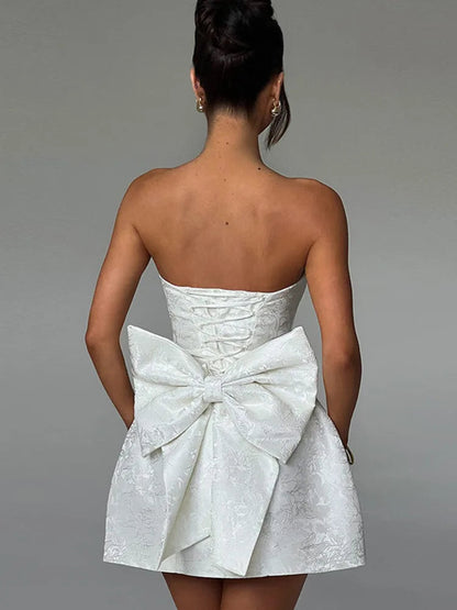 Butterfly Knot Backless Mini Dress