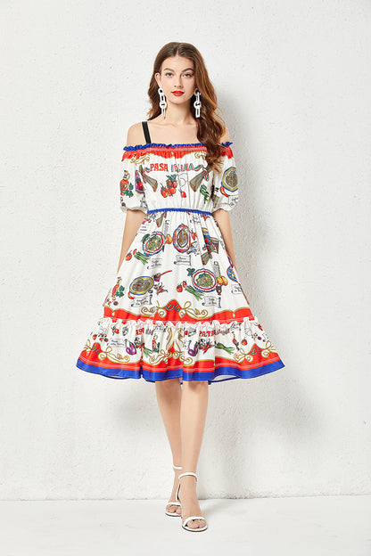 Daily Printed A Line Cami Knee Dress