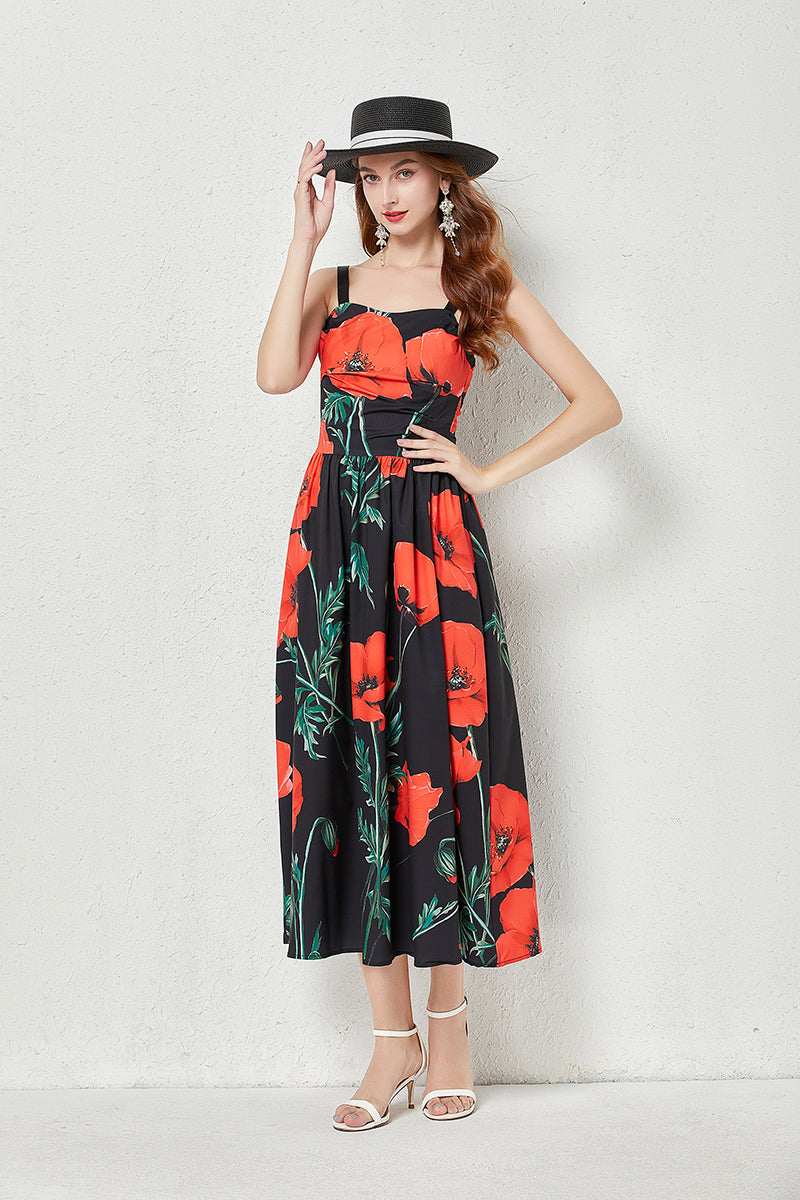 Printed Cami A Line Maxi Dress