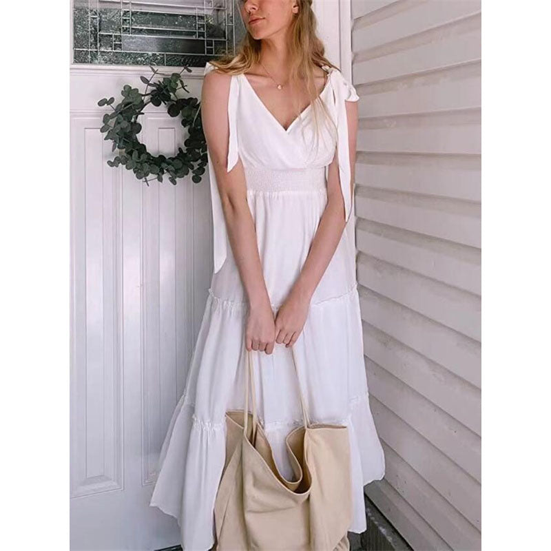 Summer V-Neck Sleeveless Maxi Dress in Multiple Colors