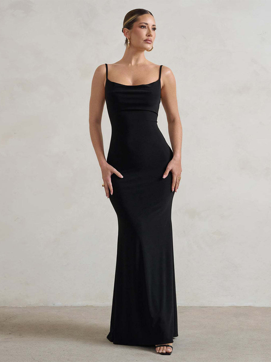 Party Dress Spaghetti Strap Openback Sexy Mermaid Maxi Dress