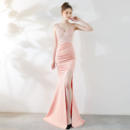 Dinner Evening Dress Socialite Long Fishtail Slimming Nightclub Catwalk Annual Meeting Ktv Dress