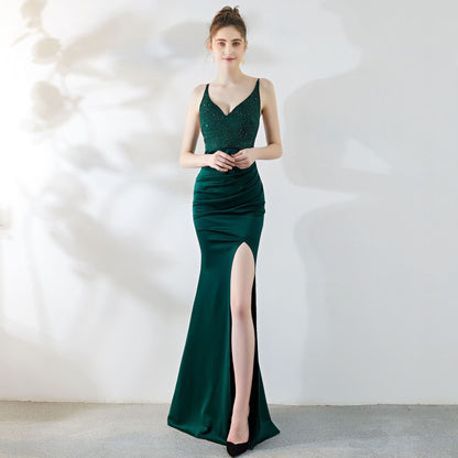 Dinner Evening Dress Socialite Long Fishtail Slimming Nightclub Catwalk Annual Meeting Ktv Dress
