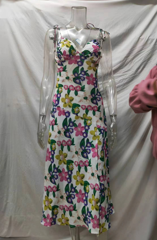 Backless Slip Dress Casual Beach Vacation Style Dress