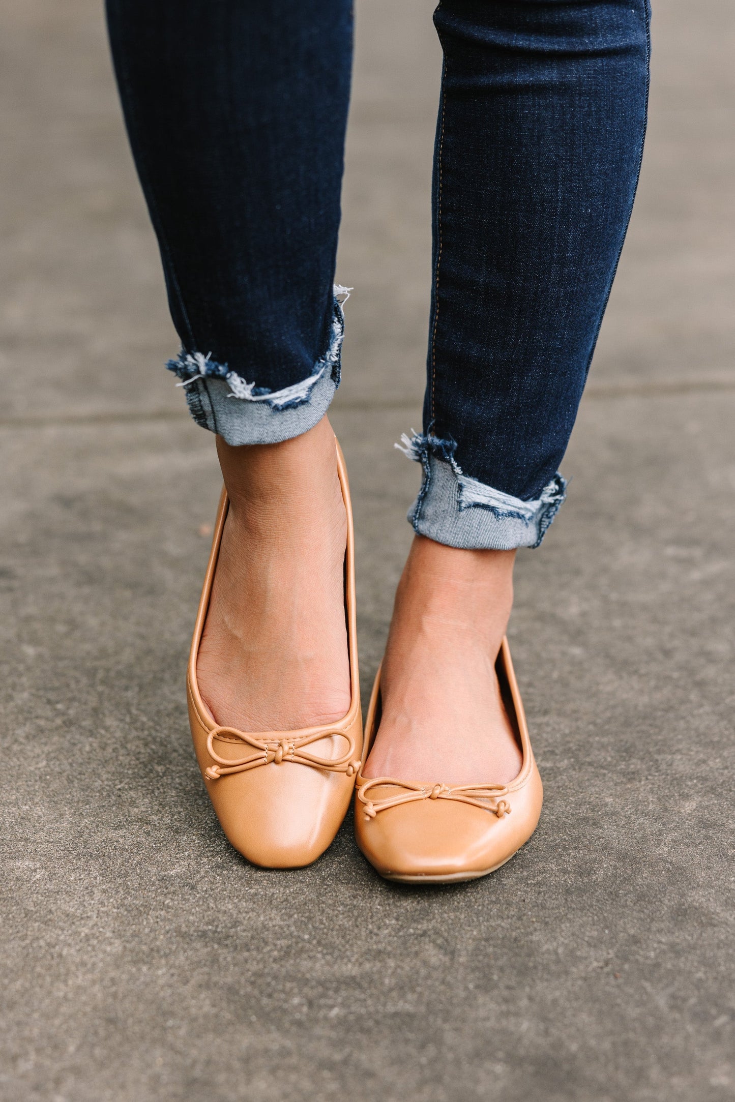 Camel Brown Ballet Flats with Pep