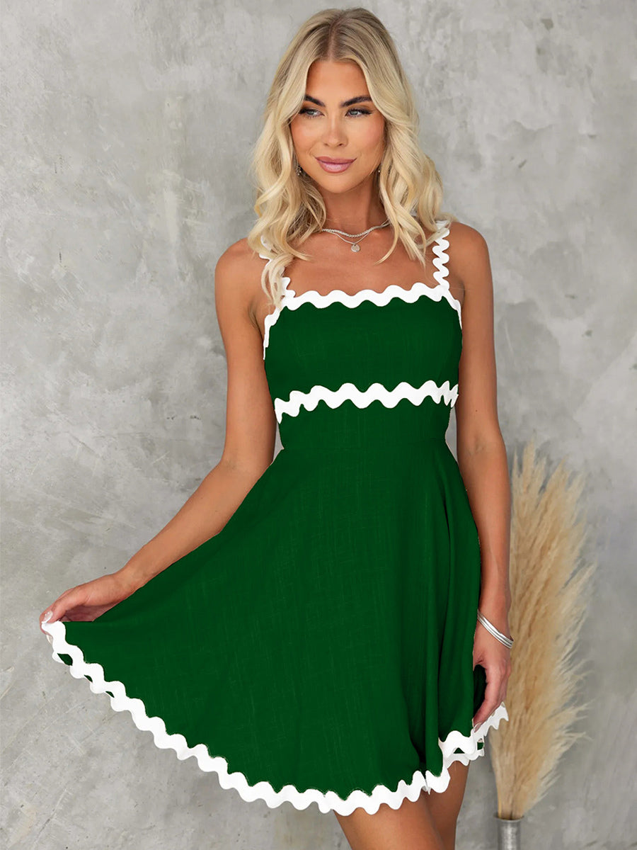 Two-Tone Dress Sleeveless Stretch Sexy Summer Mini Dresses