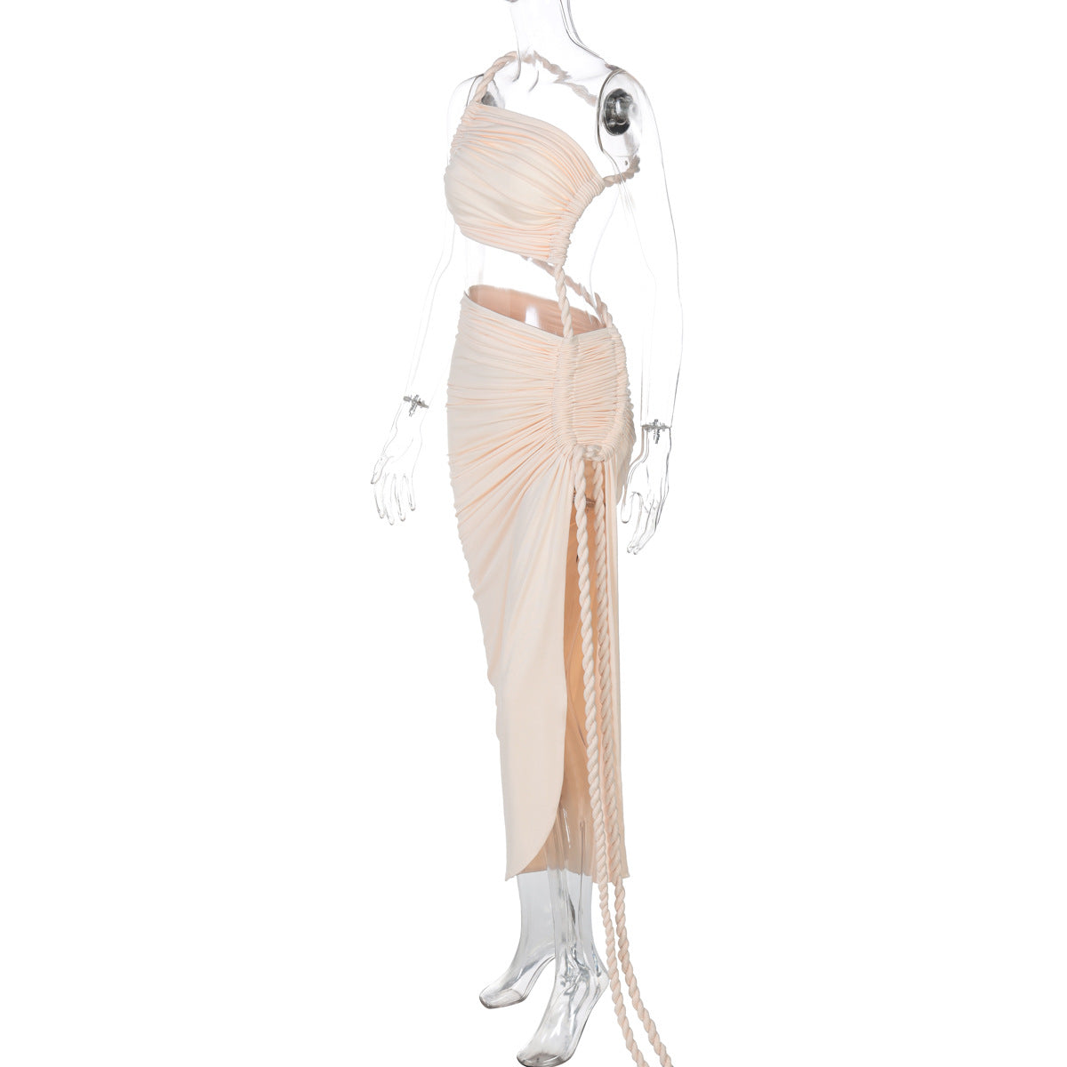 Delia Asymmetrical Dress - Beige