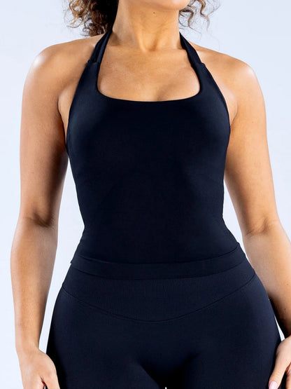 Seamless With Breast Pads Exercise Yoga Halter Top