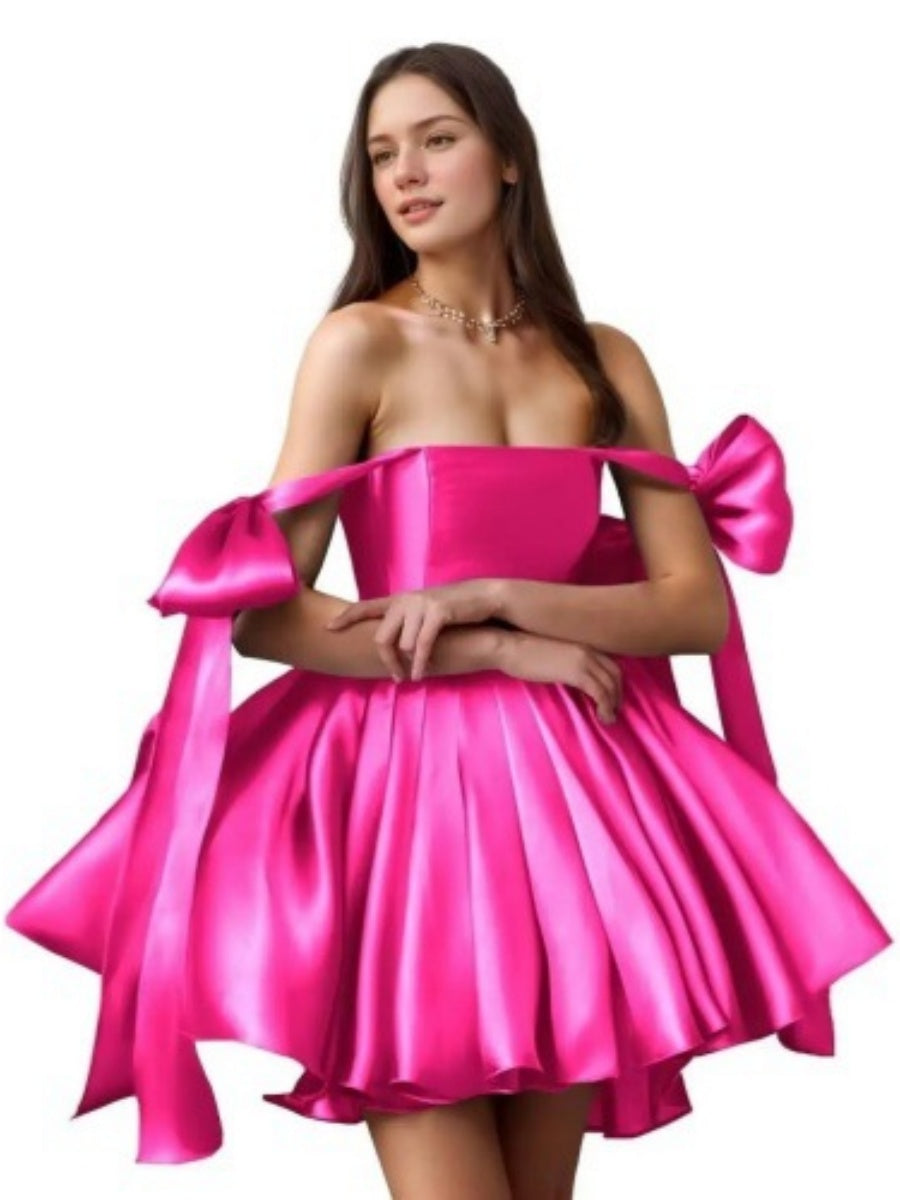 Strapless Satin Evening Dress