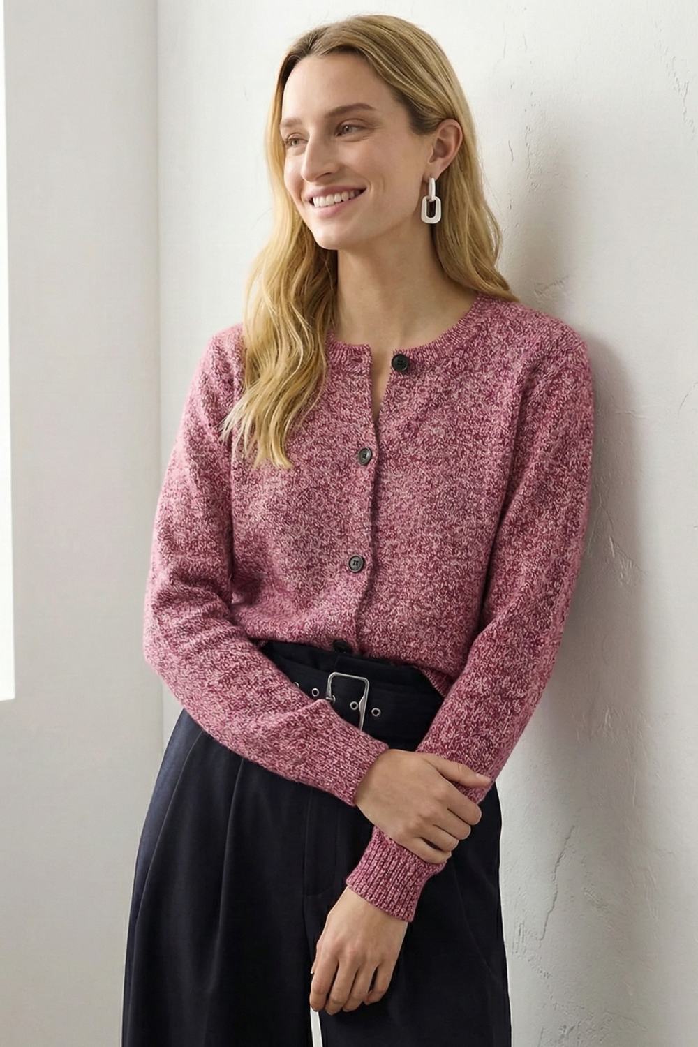 | Chunky-Knit Alpaca-Blend Cardigan
