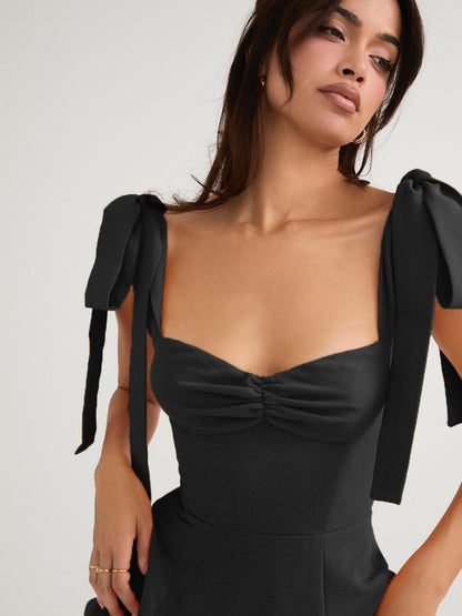 Lace Up Slit Bridesmaid Cocktail Party Maxi Dresses