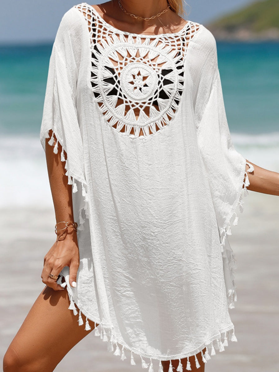 Short, Sexy Beachwear With Small Tassels For Sun Protection.