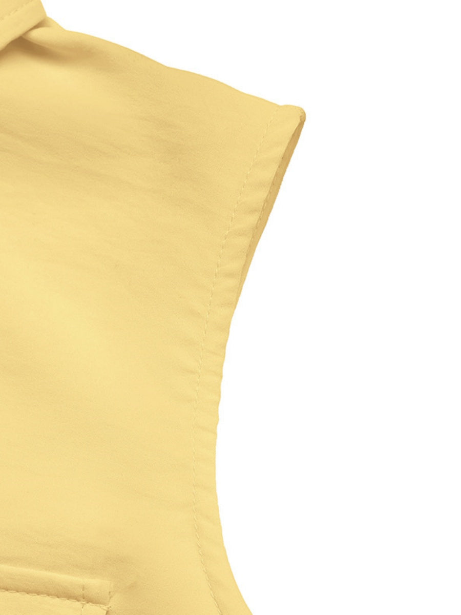 Sleeveless Lapel Vests Shirts Chiffon Blouse
