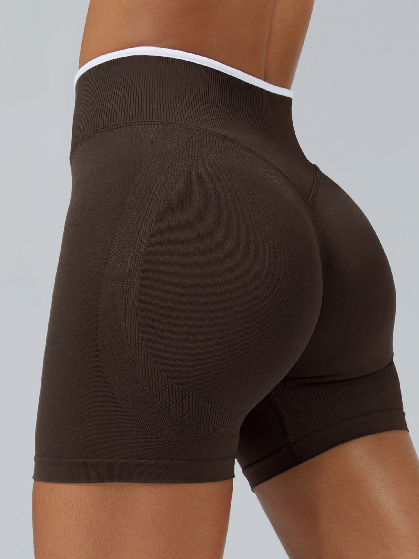 Color Matching Seamless High-waisted Hip Lift Exercise Yoga Shorts