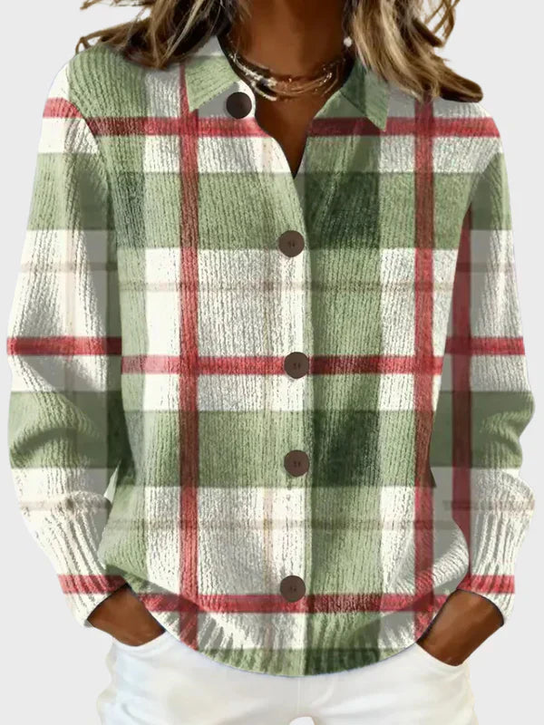 The Victoria — Plaid Knit Cardigan