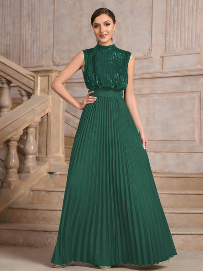 Sequins Crimp Banquet Formal Dress Party Wedding Backless Maxi Dresses