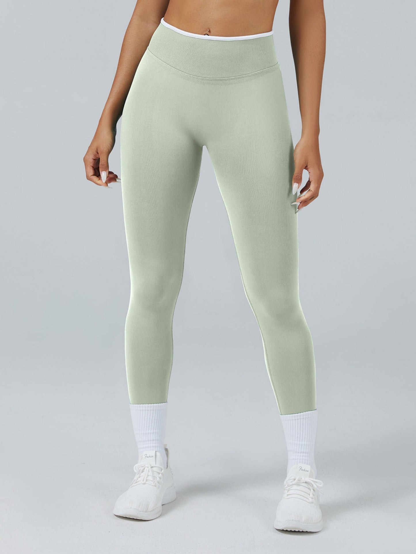 Color Matching Seamless High-waisted Hip Lift Exercise Yoga Pants