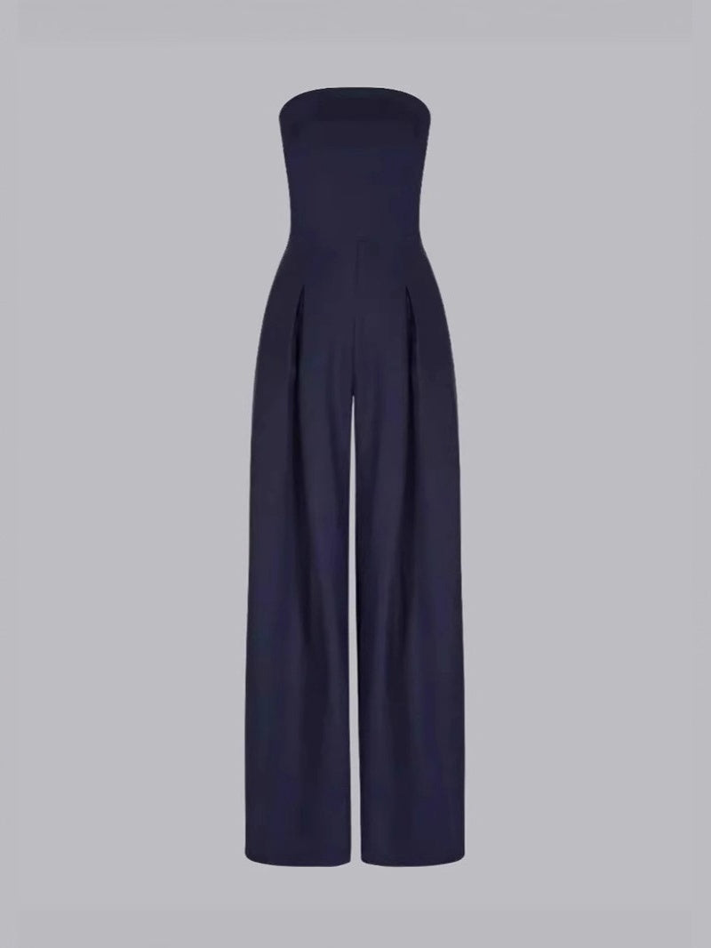 Sexy Slim-fitting Wrap-style Long Jumpsuit