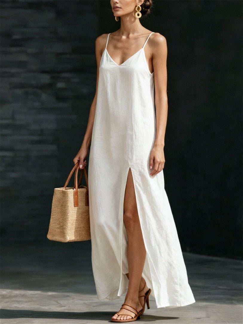 Simple Solid Color Patchwork Dress