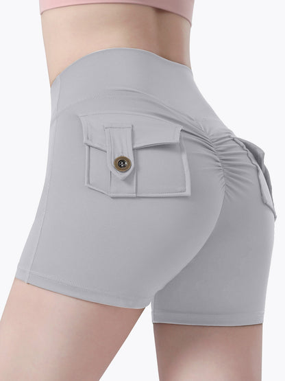 Bare-feel Pocket High-waisted, Tummy-flattening, And Butt-lifting Yoga Shorts