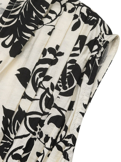 Printed V-neck Vacation Leisure Maxi Dresses