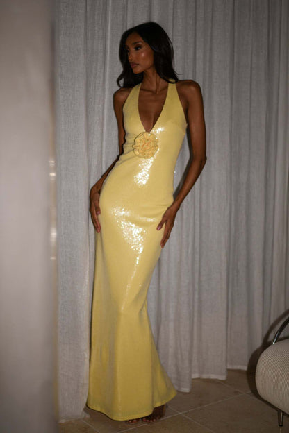 Hexed Bodycon Dress - Yellow